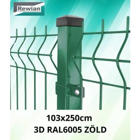 Kerítéspanel 3D zöld RAL6005 103x250cm