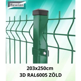 Kerítéspanel 3D zöld RAL6005 203x250cm