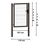 Kiskapu szett 3D paneles RAL9006 szürke 123x100cm