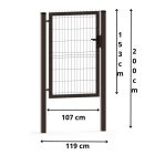 Kiskapu szett 3D paneles RAL9006 szürke 153x100cm