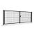 Nagykapu szett 3D paneles RAL9005 fekete 173x400cm
