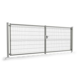 Nagykapu szett 3D paneles RAL9006 szürke 123x400cm