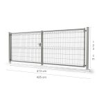 Nagykapu szett 3D paneles RAL9006 szürke 123x400cm