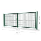 Nagykapu szett 3D paneles RAL6005 zöld 153x400cm