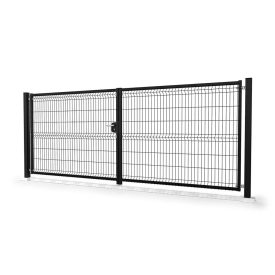 Nagykapu szett 3D paneles RAL9005 fekete 123x500cm