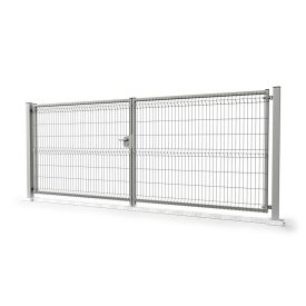 Nagykapu szett 3D paneles RAL9006 szürke 123x500cm