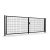 Nagykapu szett 6/5/6 2D paneles RAL9005 fekete 183x400cm