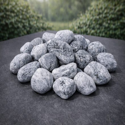 DÍSZKŐ DÍSZKAVICS EZÜST SZÜRKE 6-10CM (20KG/ZSÁK)